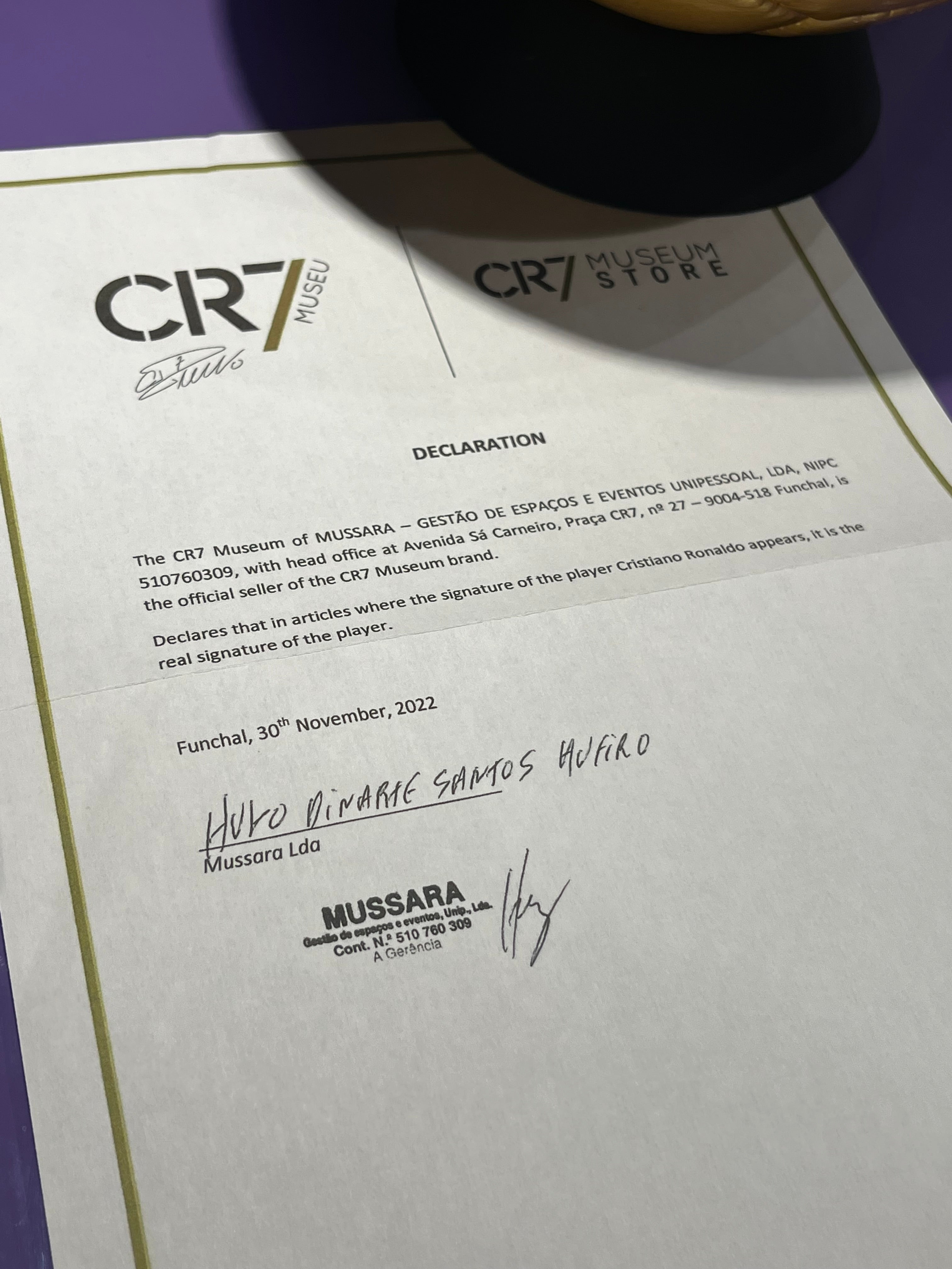 BALON FIRMADO CRISTIANO RONALDO - CERTIFICADO