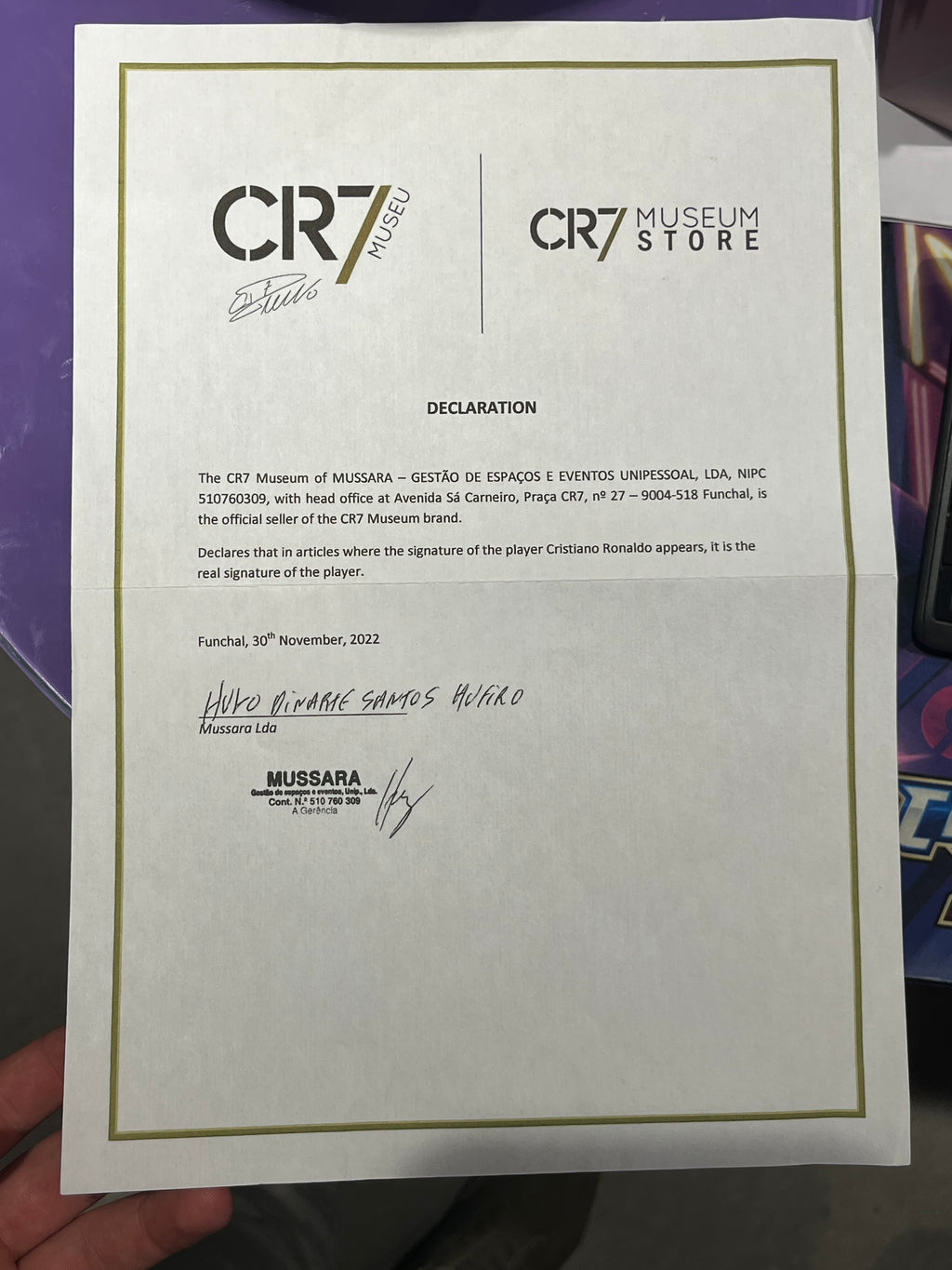 BALON FIRMADO CRISTIANO RONALDO - CERTIFICADO
